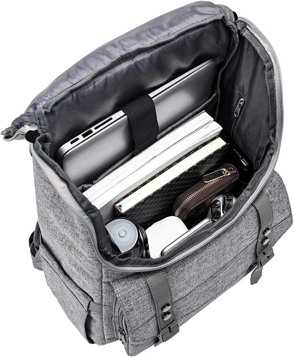 Vintage Backpack Travel Laptop Backpack with usb Charging Port for Women & Men School College Students Backpack Fits 15.6 Inch Laptop Black - Image 4